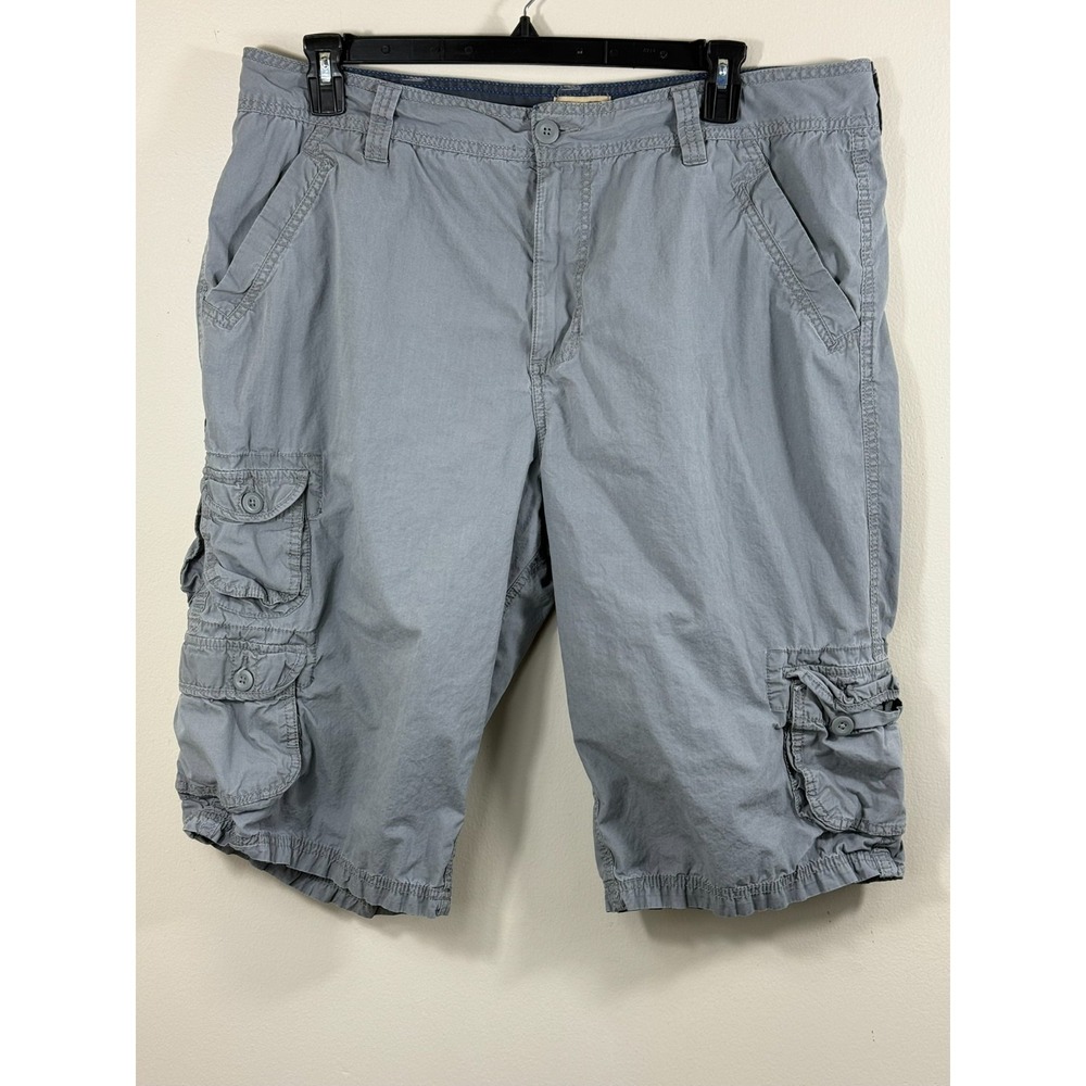 Roebuck & Co Cargo Shorts Men's 40 Gray Utility Y2K Skater Grunge